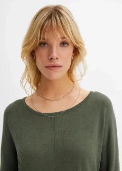 Damen bonprix Strickmode|Pullover & Strickjacken|Feinstrickpullover mit 3/4 Arm