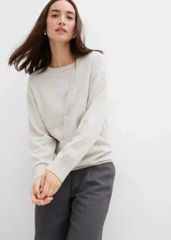 Online Feinstrickpullover mit asymmetrischer Knopfleiste Damen Strickmode|Pullover & Strickjacken