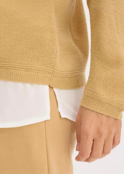 Damen bonprix Bekleidung·Umstandsmode|Strickmode|Feinstrickpullover mit Bluseneinsatz