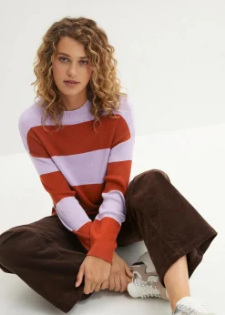 Outlet Feinstrickpullover mit Blockstreifen Damen Bekleidung·Umstandsmode|Strickmode