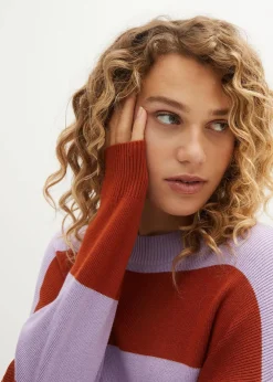 Outlet Feinstrickpullover mit Blockstreifen Damen Bekleidung·Umstandsmode|Strickmode