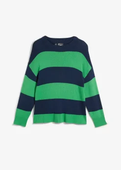Damen bonprix Pullover & Strickjacken|Bekleidung·Jeans|Feinstrickpullover mit Blockstreifen