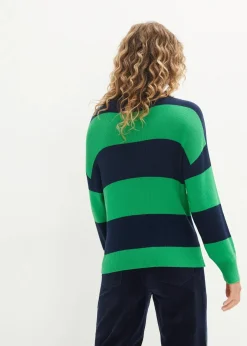 Damen bonprix Pullover & Strickjacken|Bekleidung·Jeans|Feinstrickpullover mit Blockstreifen