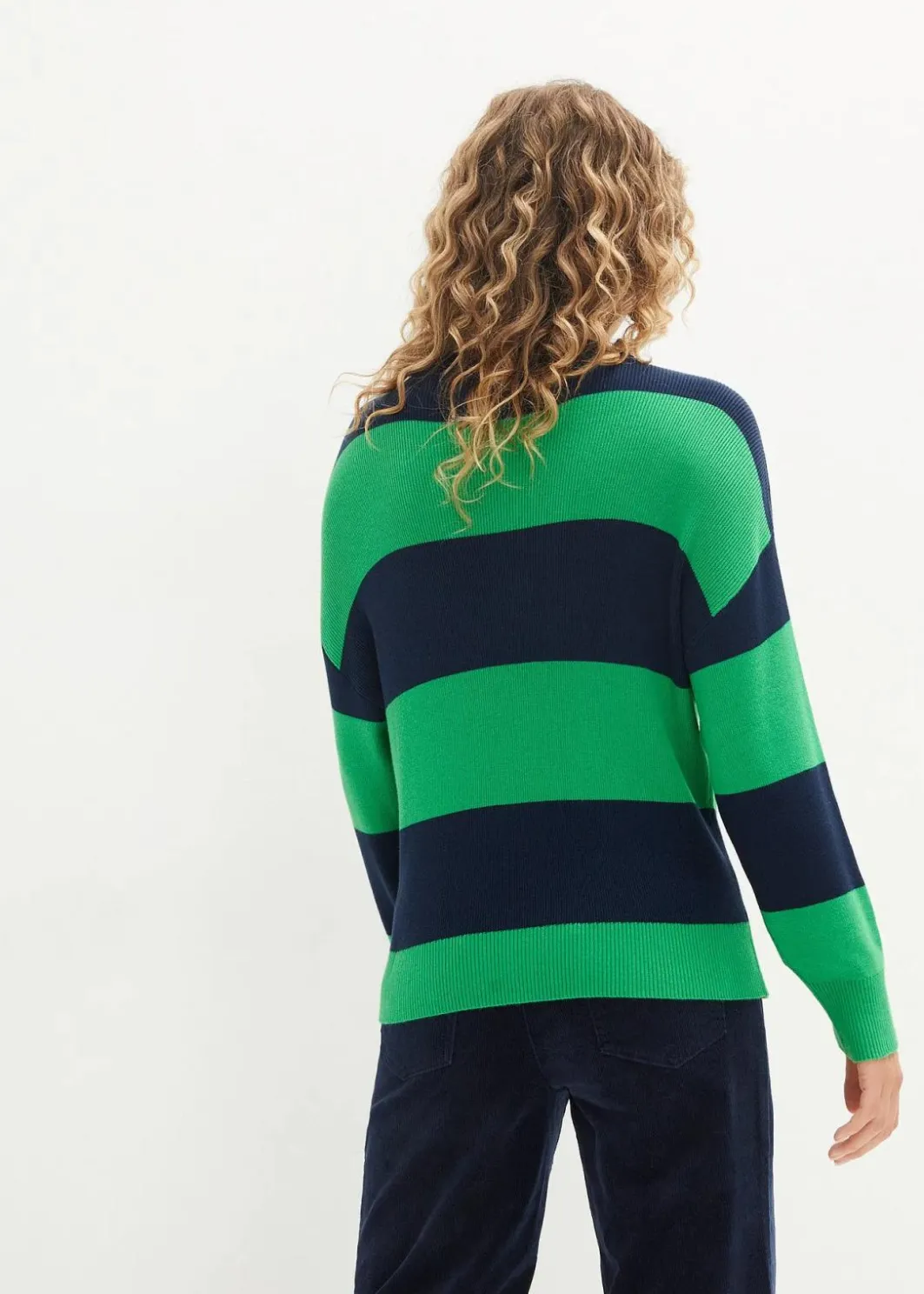Damen bonprix Pullover & Strickjacken|Bekleidung·Jeans|Feinstrickpullover mit Blockstreifen