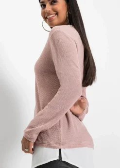 Outlet Feinstrickpullover mit Bluseneinsatz Damen Pullover & Strickjacken|Bekleidung·Jeans