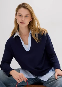 Hot Feinstrickpullover mit Bluseneinsatz Damen Bekleidung·Umstandsmode|Bekleidung·Jeans
