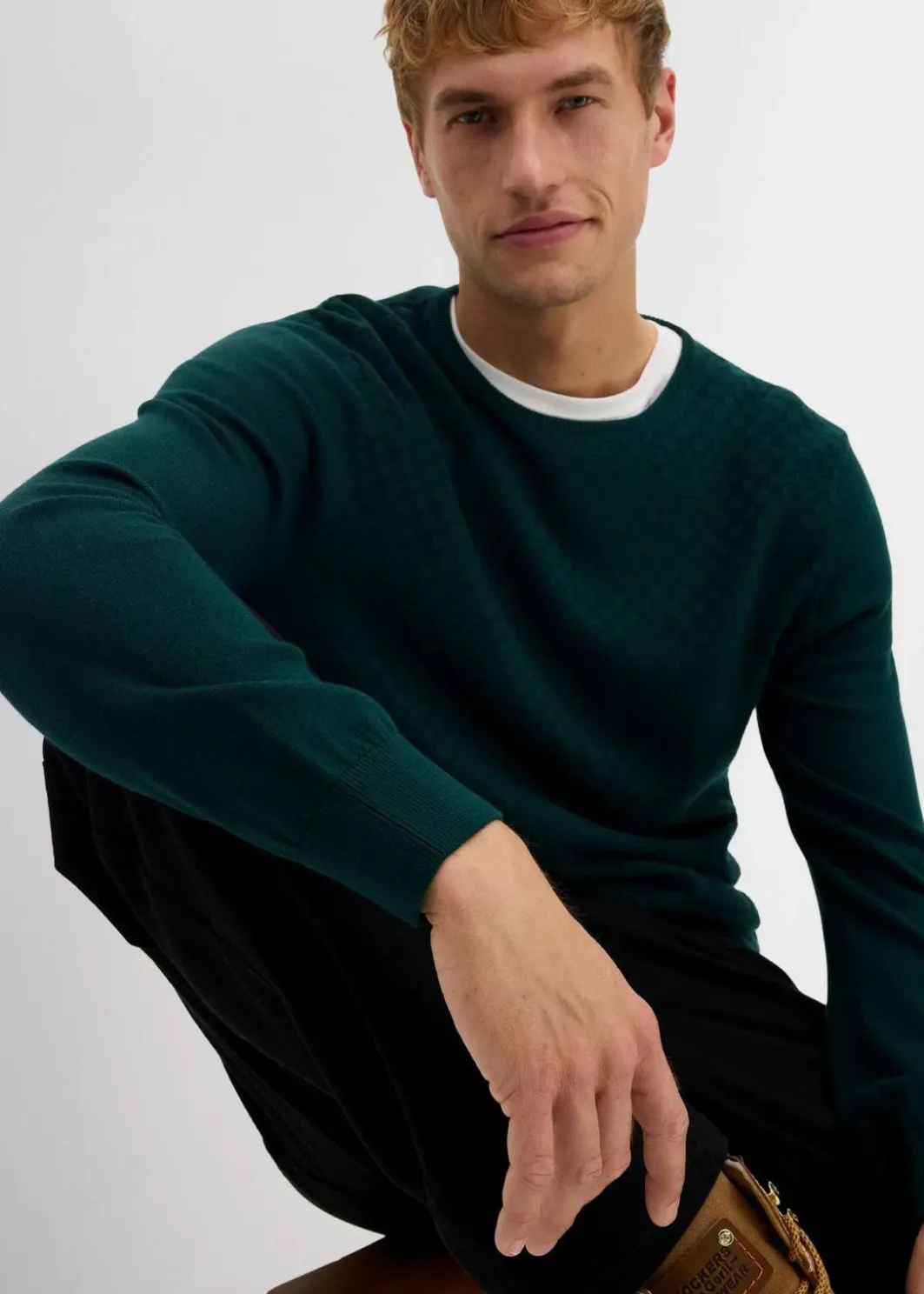 Herren bonprix Große Größen|Pullover & Strickjacken|Feinstrickpullover mit edler Merinowolle