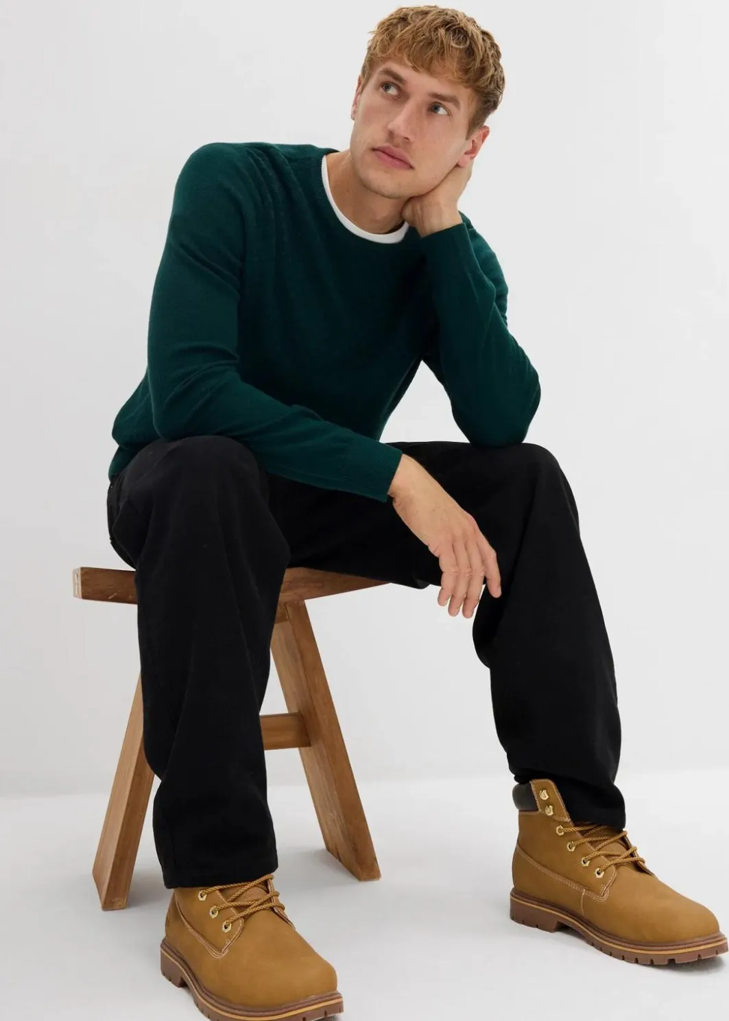 Herren bonprix Große Größen|Pullover & Strickjacken|Feinstrickpullover mit edler Merinowolle