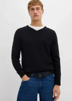 Clearance Feinstrickpullover mit edler Merinowolle Herren Große Größen|Basics