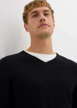 Clearance Feinstrickpullover mit edler Merinowolle Herren Große Größen|Basics