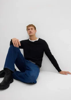 Clearance Feinstrickpullover mit edler Merinowolle Herren Große Größen|Basics