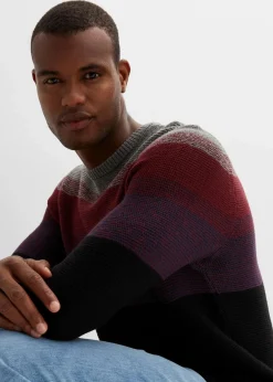 Sale Feinstrickpullover mit Farbverlauf Herren Große Größen|Pullover & Strickjacken