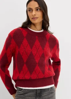 Online Feinstrickpullover mit Karomuster Damen Bekleidung·Umstandsmode|Bekleidung·Jeans