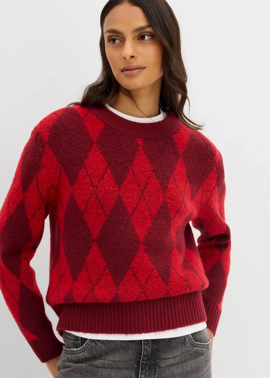 Online Feinstrickpullover mit Karomuster Damen Bekleidung·Umstandsmode|Bekleidung·Jeans