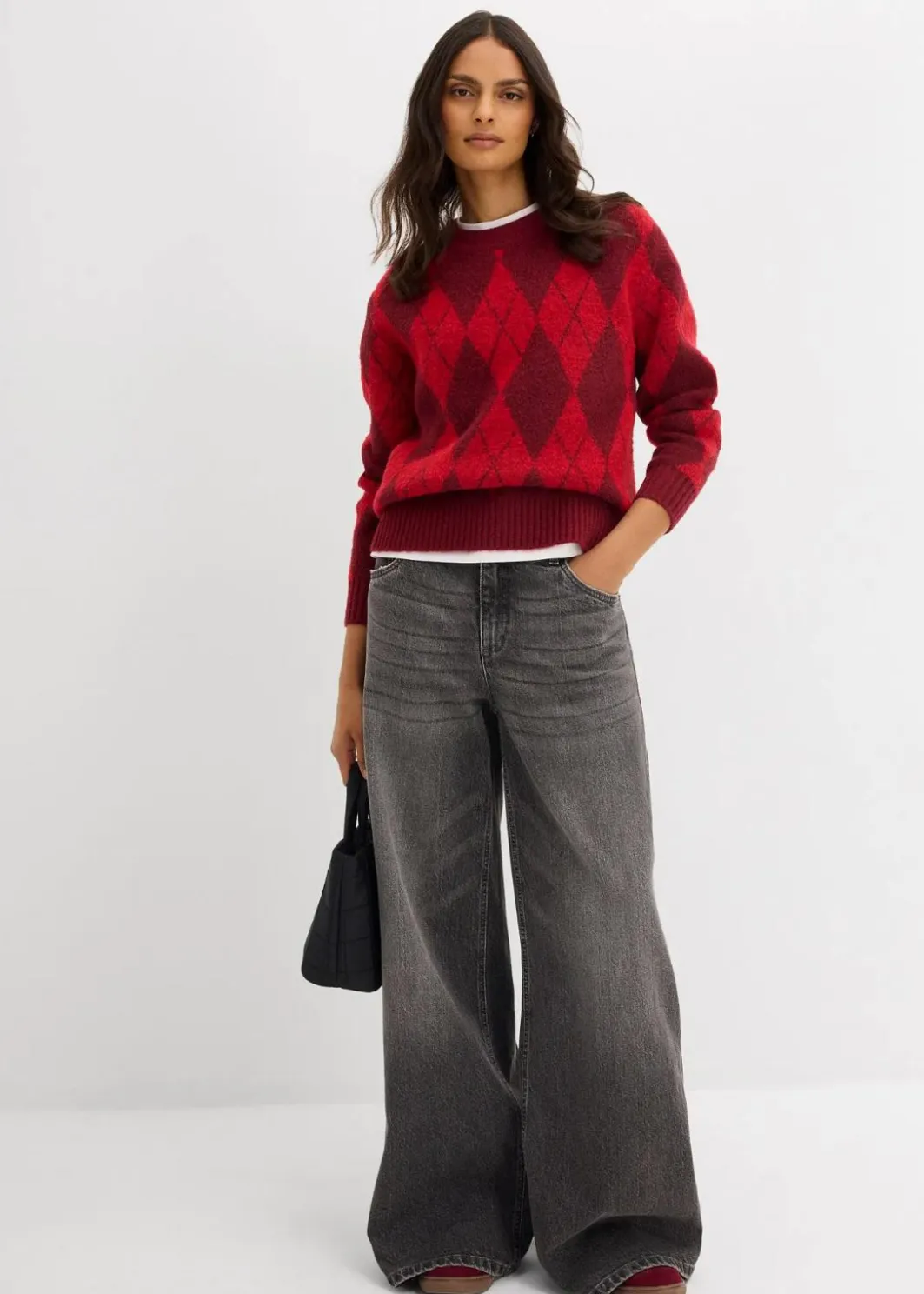 Online Feinstrickpullover mit Karomuster Damen Bekleidung·Umstandsmode|Bekleidung·Jeans