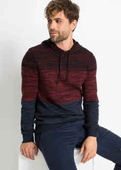 Herren bonprix Große Größen|Pullover & Strickjacken|Feinstrickpullover mit Kapuze aus weichem Baumwollmix