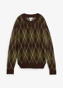 Damen bonprix Bekleidung·Umstandsmode|Bekleidung·Jeans|Feinstrickpullover mit Karomuster