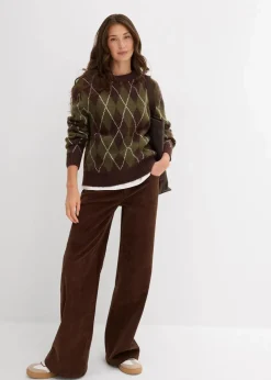 Damen bonprix Bekleidung·Umstandsmode|Bekleidung·Jeans|Feinstrickpullover mit Karomuster