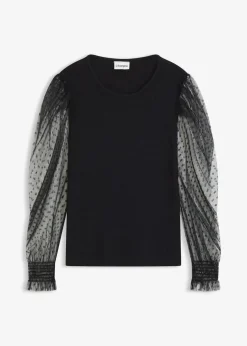 Discount Feinstrickpullover mit Meshärmeln Damen Bekleidung·Umstandsmode|Bekleidung·Jeans