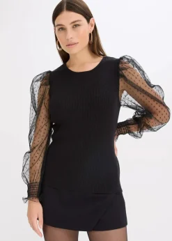 Discount Feinstrickpullover mit Meshärmeln Damen Bekleidung·Umstandsmode|Bekleidung·Jeans