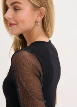 Damen bonprix Bekleidung·Umstandsmode|Bekleidung·Jeans|Feinstrickpullover mit Mesheinsatz