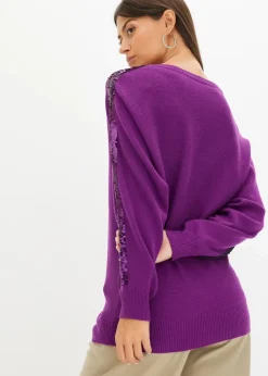 Online Feinstrickpullover mit Pailletten Damen Pullover & Strickjacken|Strickmode