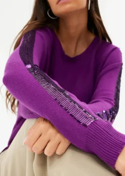 Online Feinstrickpullover mit Pailletten Damen Pullover & Strickjacken|Strickmode