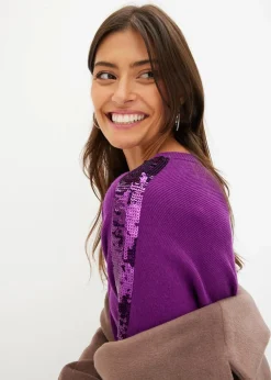 Online Feinstrickpullover mit Pailletten Damen Pullover & Strickjacken|Strickmode