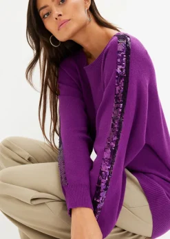 Online Feinstrickpullover mit Pailletten Damen Pullover & Strickjacken|Strickmode