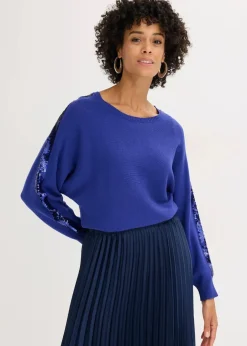 Damen bonprix Pullover & Strickjacken|Strickmode|Feinstrickpullover mit Pailletten