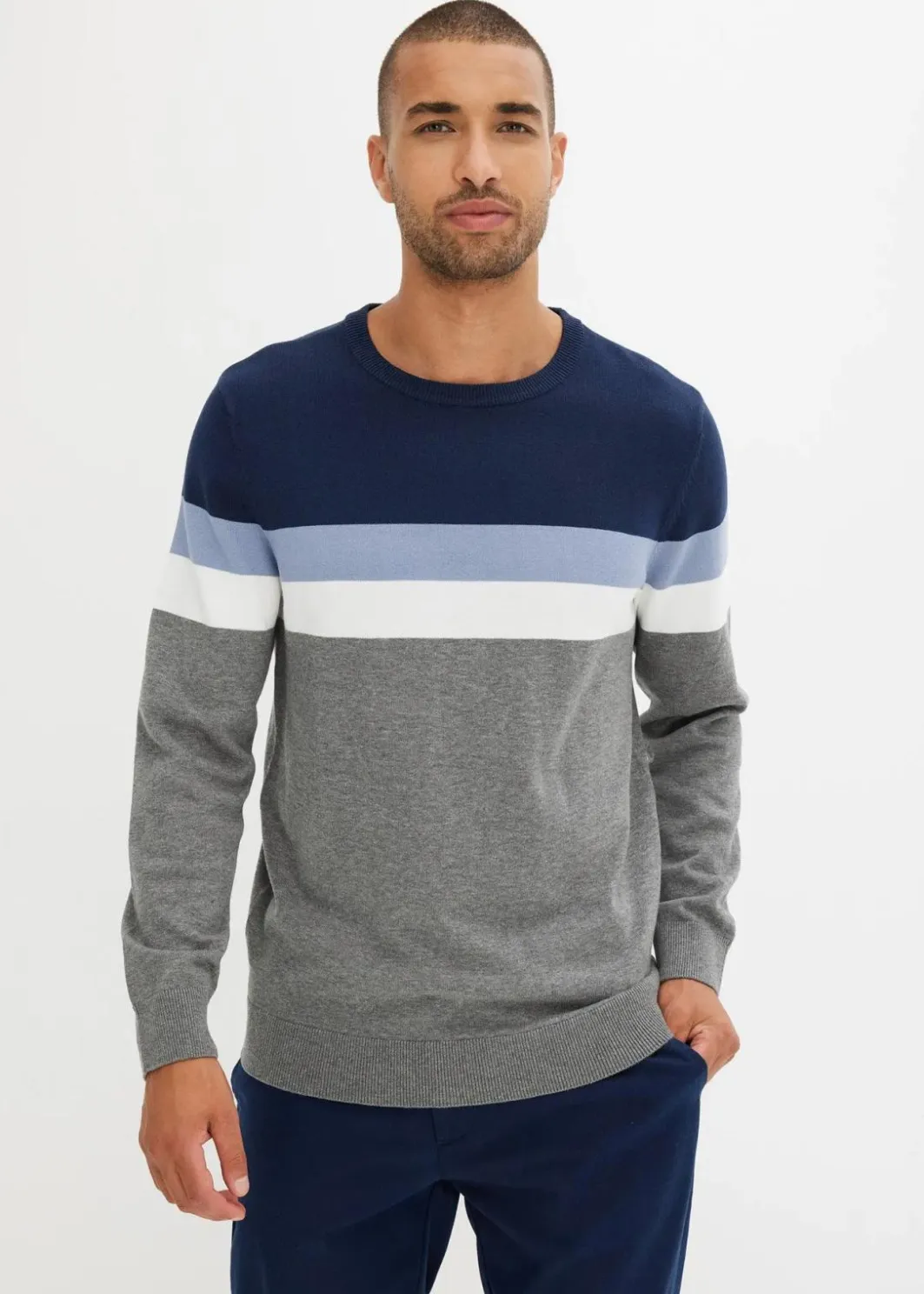 Clearance Feinstrickpullover mit reiner Baumwolle Herren Große Größen|Pullover & Strickjacken