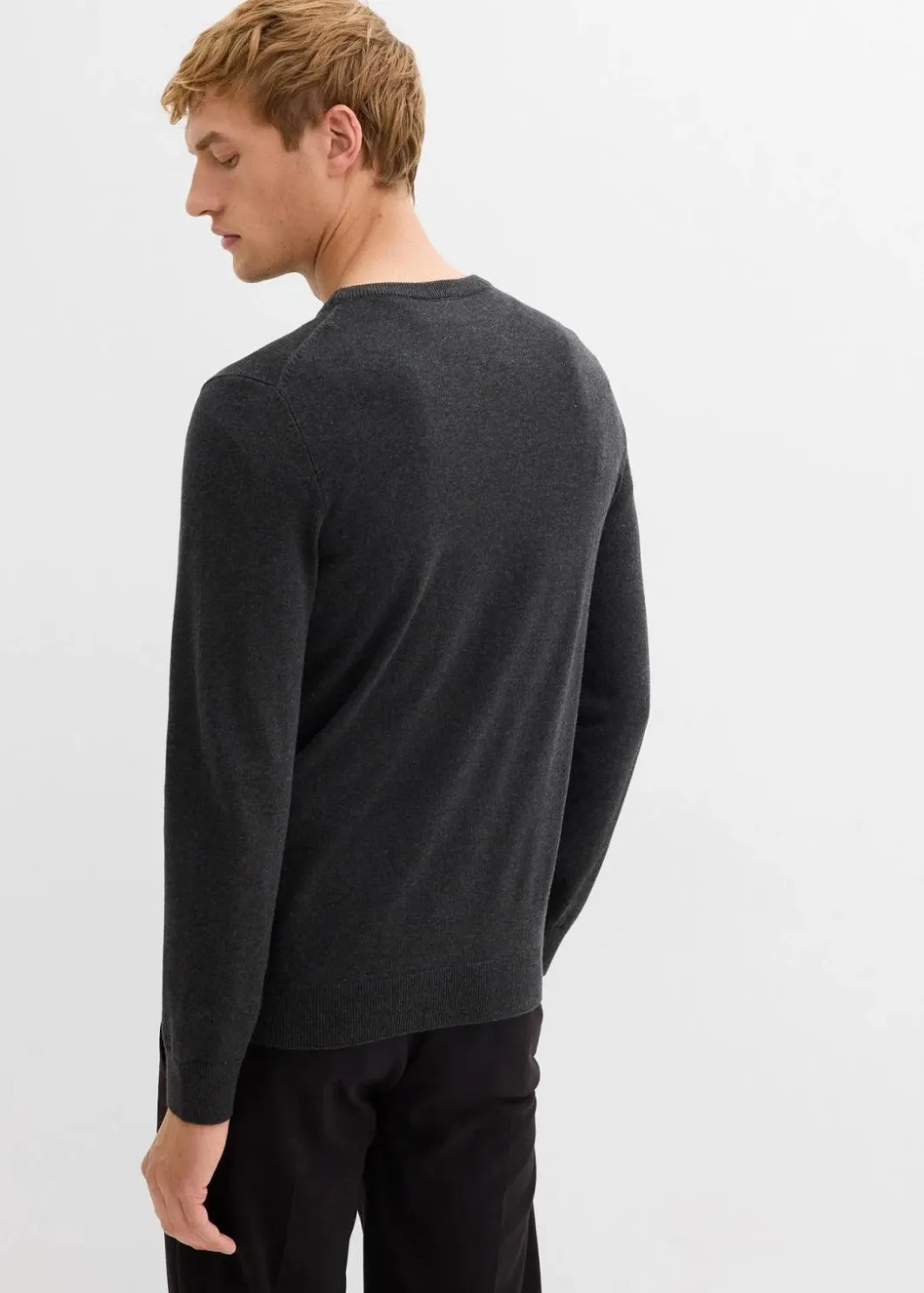 Feinstrickpullover mit reiner Baumwolle Herren Große Größen|Basics