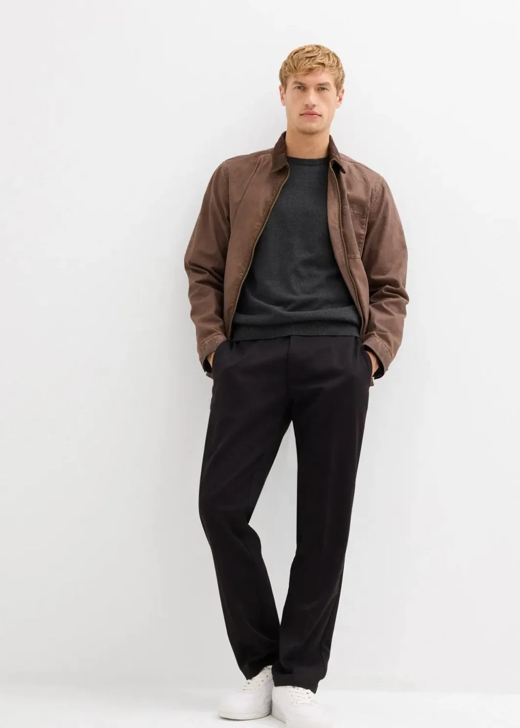 Feinstrickpullover mit reiner Baumwolle Herren Große Größen|Basics