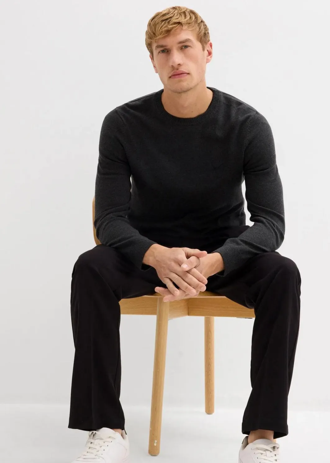 Feinstrickpullover mit reiner Baumwolle Herren Große Größen|Basics