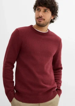 Herren bonprix Pullover & Strickjacken|Basics|Feinstrickpullover mit recycelter Baumwolle