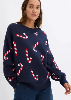 Damen bonprix Bekleidung·Umstandsmode|Bekleidung·Jeans|Feinstrickpullover mit Rundhals, oversized