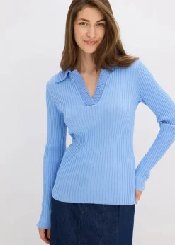 Damen bonprix Bekleidung·Umstandsmode|Bekleidung·Jeans|Feinstrickpullover mit schmückendem Kragen