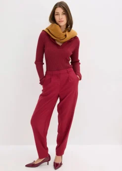 Damen bonprix Pullover & Strickjacken|Strickmode|Feinstrickpullover mit schmückendem Kragen