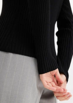 Discount Feinstrickpullover mit schmückendem Kragen Damen Pullover & Strickjacken|Strickmode