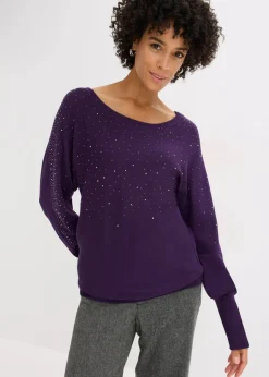 Clearance Feinstrickpullover mit Strass-Applikation Damen Bekleidung·Umstandsmode|Strickmode