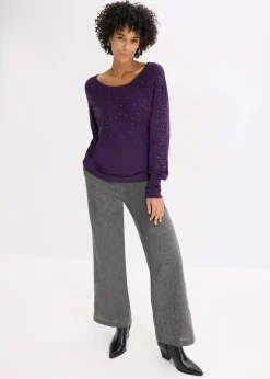Clearance Feinstrickpullover mit Strass-Applikation Damen Bekleidung·Umstandsmode|Strickmode