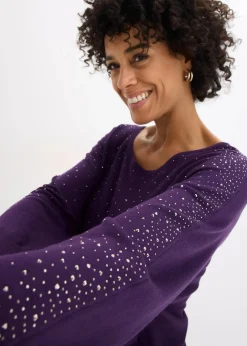 Clearance Feinstrickpullover mit Strass-Applikation Damen Bekleidung·Umstandsmode|Strickmode