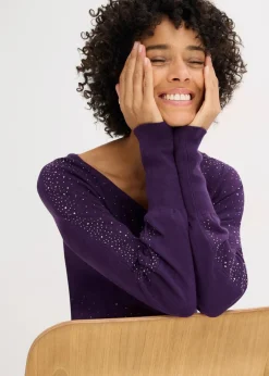 Clearance Feinstrickpullover mit Strass-Applikation Damen Bekleidung·Umstandsmode|Strickmode