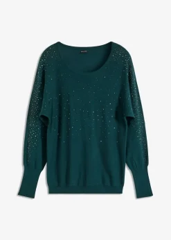 Feinstrickpullover mit Strass-Applikation Damen Bekleidung·Umstandsmode|Strickmode