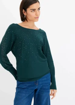Feinstrickpullover mit Strass-Applikation Damen Bekleidung·Umstandsmode|Strickmode