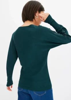 Feinstrickpullover mit Strass-Applikation Damen Bekleidung·Umstandsmode|Strickmode