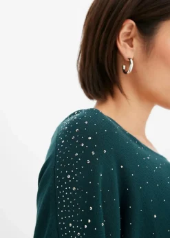 Feinstrickpullover mit Strass-Applikation Damen Bekleidung·Umstandsmode|Strickmode