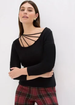 Damen bonprix Bekleidung·Umstandsmode|Bekleidung·Jeans|Feinstrickpullover mit tiefem Ausschnitt