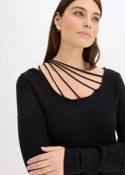 Damen bonprix Bekleidung·Umstandsmode|Bekleidung·Jeans|Feinstrickpullover mit tiefem Ausschnitt