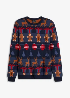 Sale Feinstrickpullover mit Weihnachtsmotiv Herren Große Größen|Pullover & Strickjacken